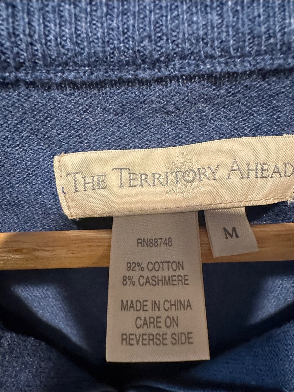 The Territory Ahead Men's Navy Zip-Neck Sweater with Contrast Trim - Picture 3 of 7
